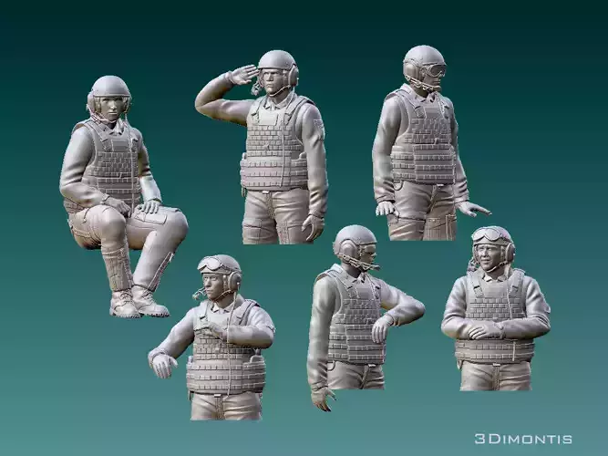 Abrams US tank crew 3D print model