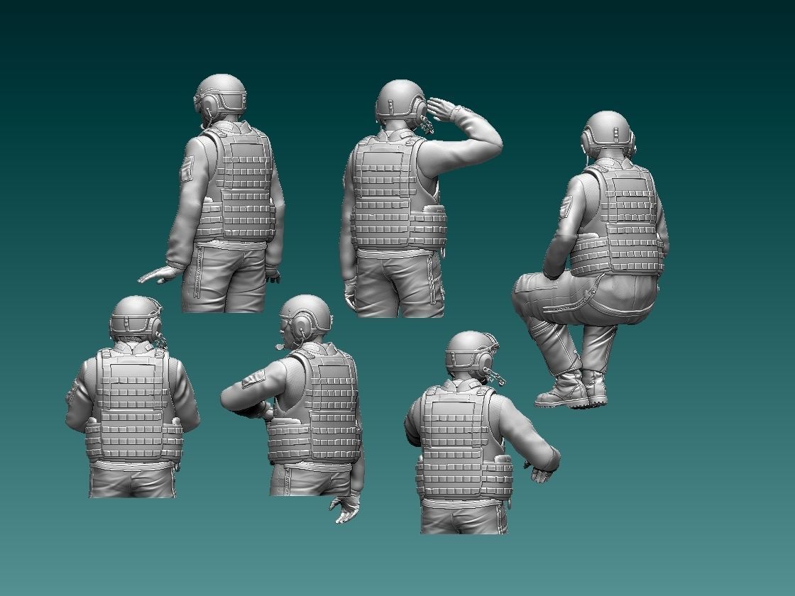 Abrams US tank crew 3D print model_8