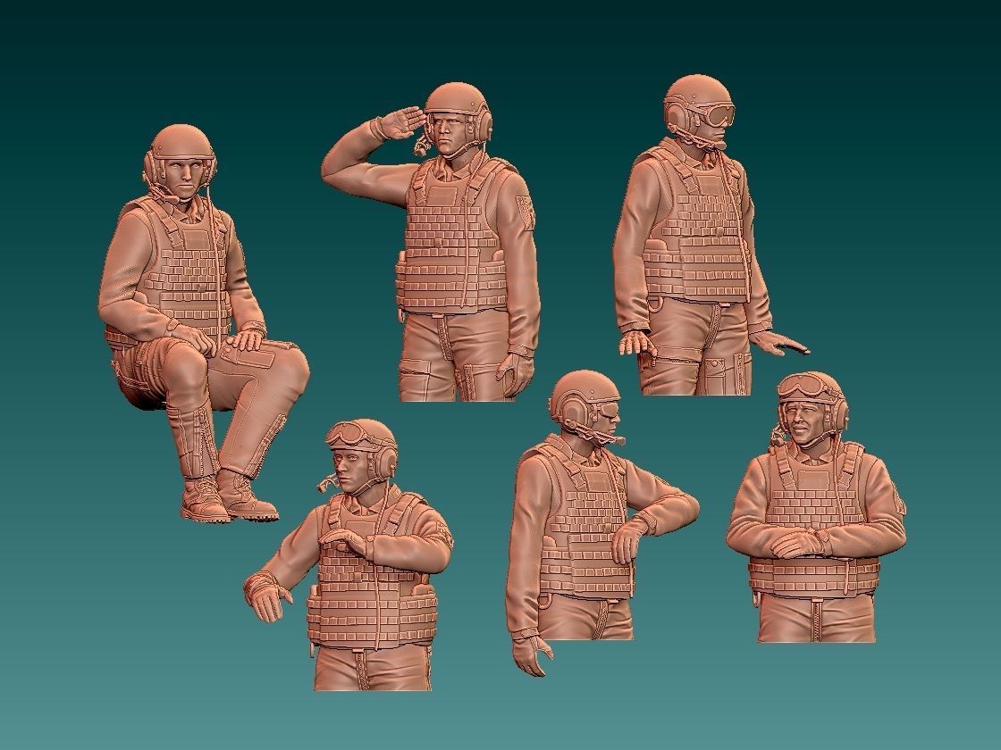 Abrams US tank crew 3D print model_16