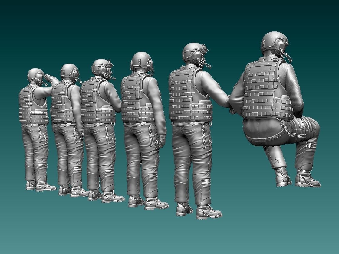 Abrams US tank crew 3D print model_14