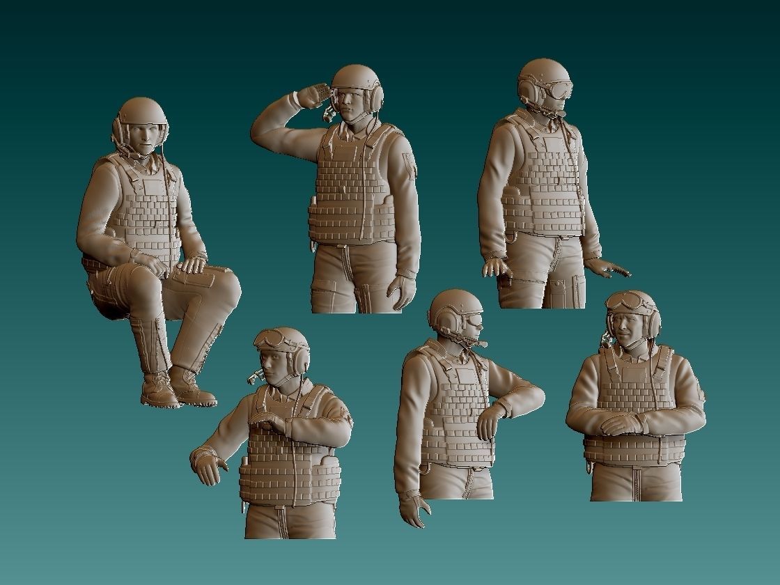Abrams US tank crew 3D print model_11