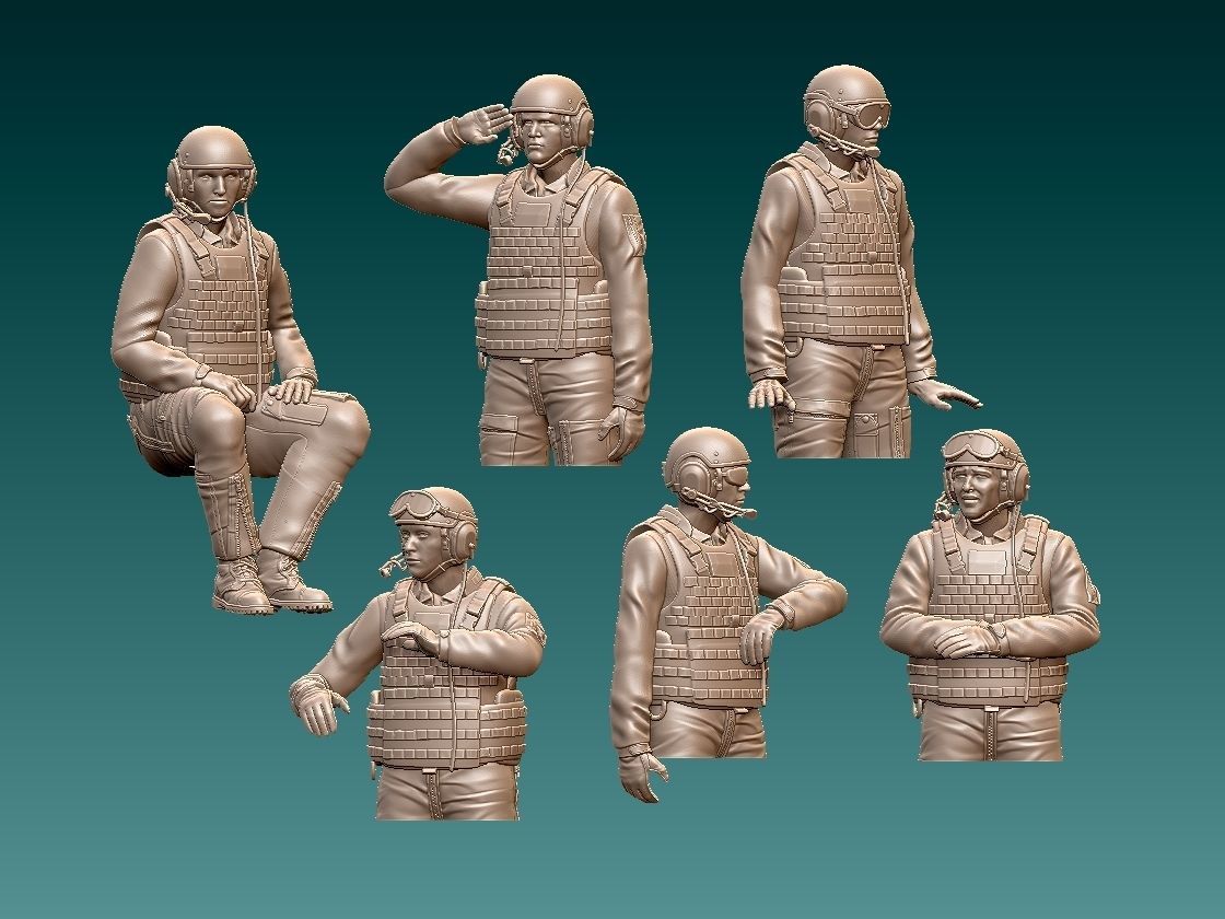 Abrams US tank crew 3D print model_13