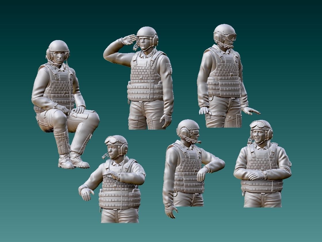 Abrams US tank crew 3D print model_5