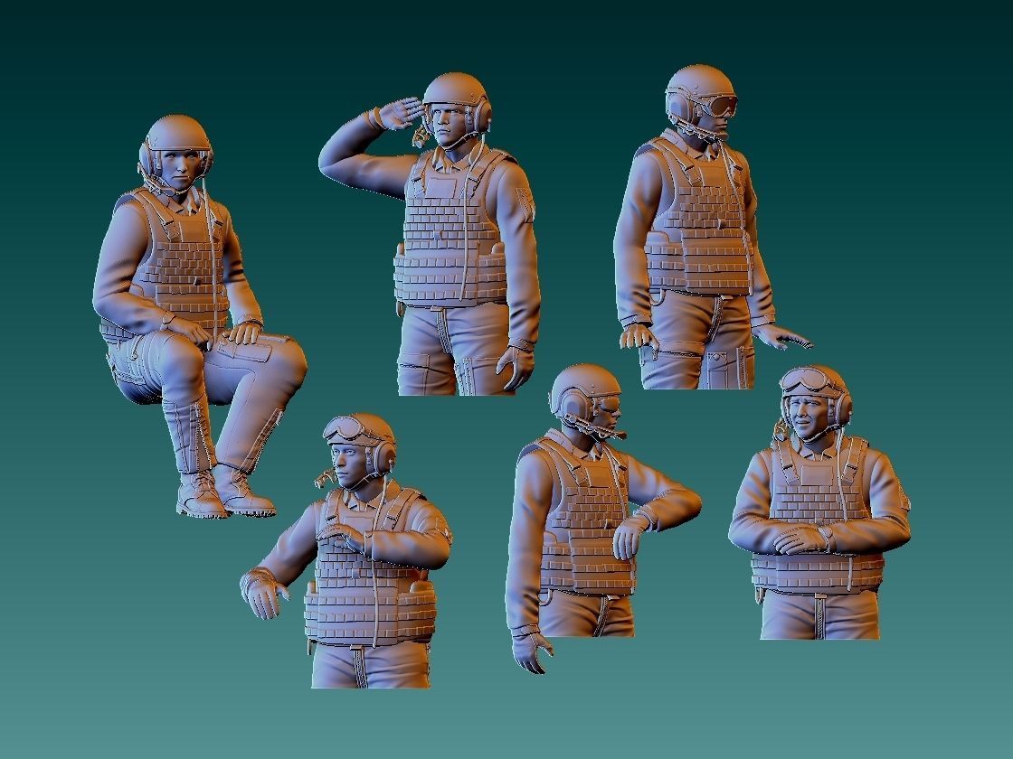 Abrams US tank crew 3D print model_12