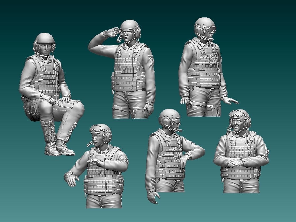 Abrams US tank crew 3D print model_6