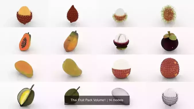 Thai Fruit Pack Volume1 3D Model Collection