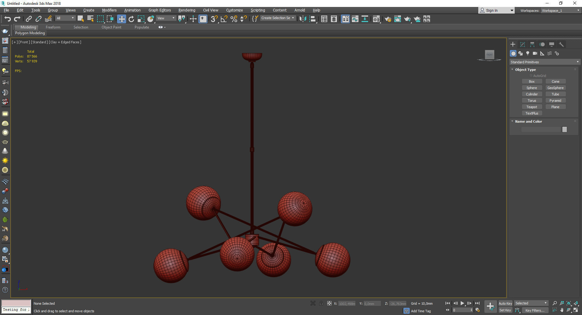 Turenne Largen Dynamic Chandelier Antiqued Brass Low-poly 3D model_2