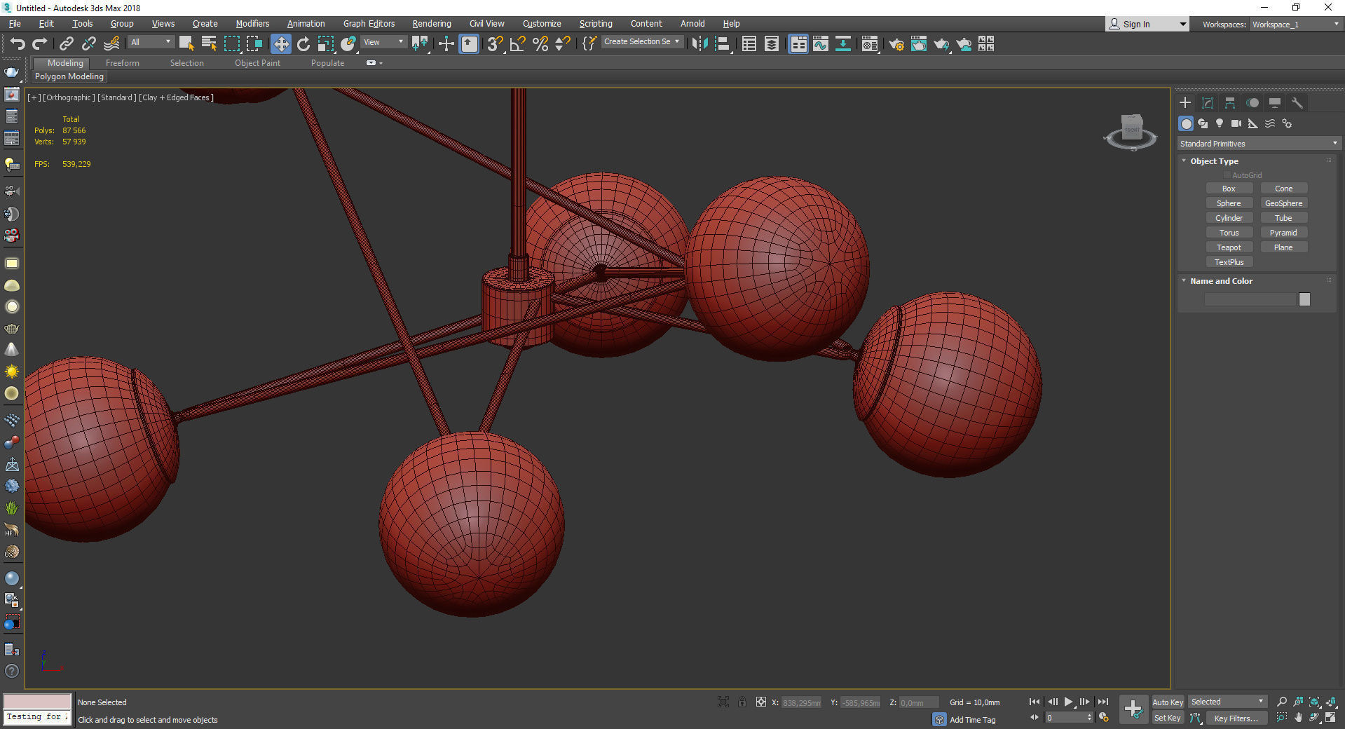 Turenne Largen Dynamic Chandelier Antiqued Brass Low-poly 3D model_4