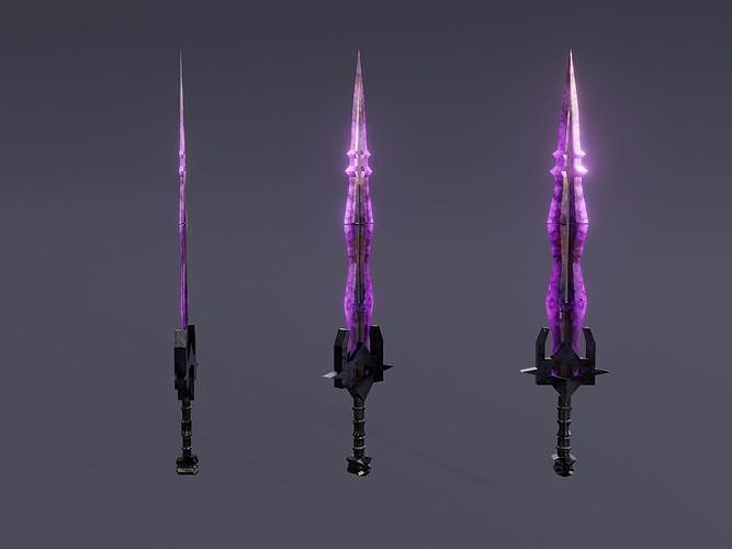 Fantasy Shadow Sword - Elemental Sword Low-poly 3D model
