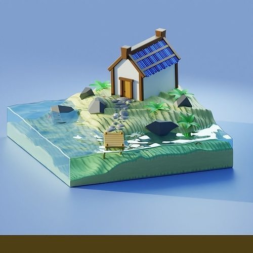 house on the shore Free 3D model
