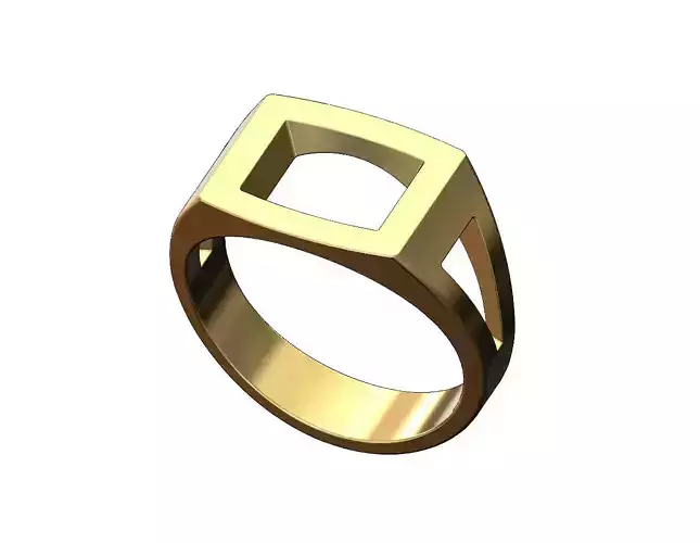 Open work rounded rectangular signet ring US sizes 5to11