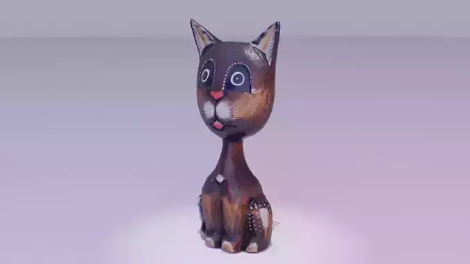 The cat ethnic statuette 03