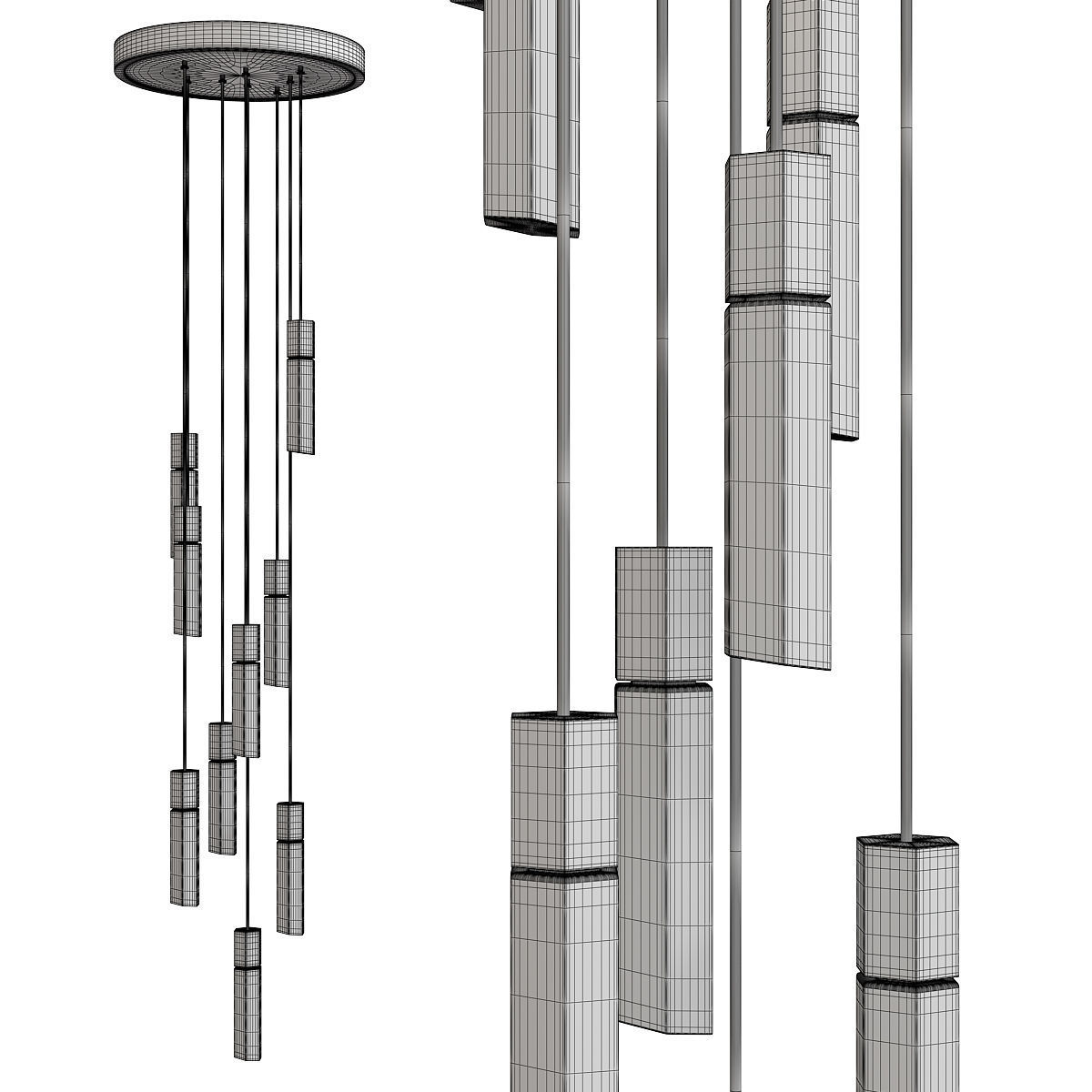 Basalt Nine Pendant Low-poly 3D model_1