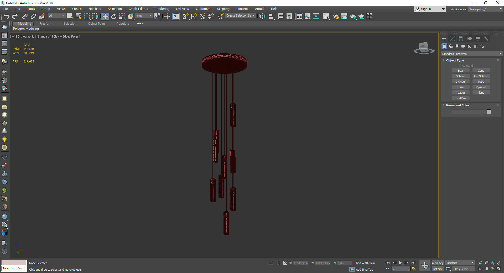 Basalt Nine Pendant Low-poly 3D model_3