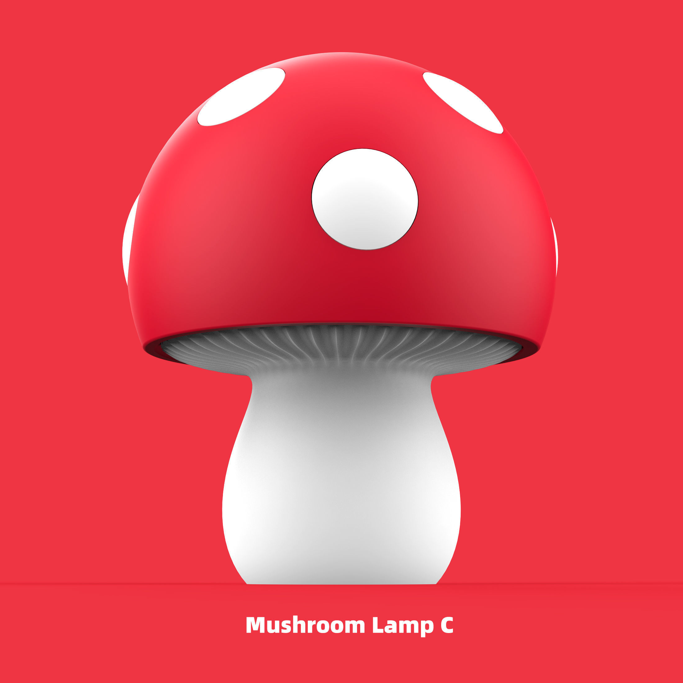 Mushroom Lamp C 3D print model_3