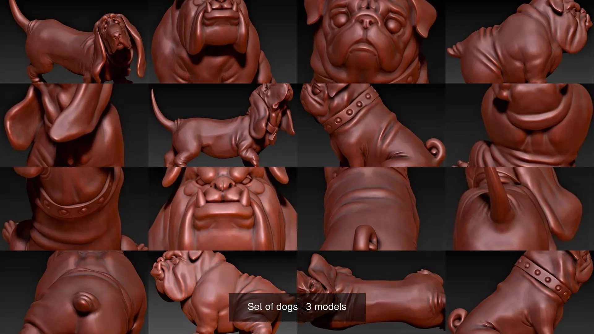 Set of dogs 3D Model Collection_0