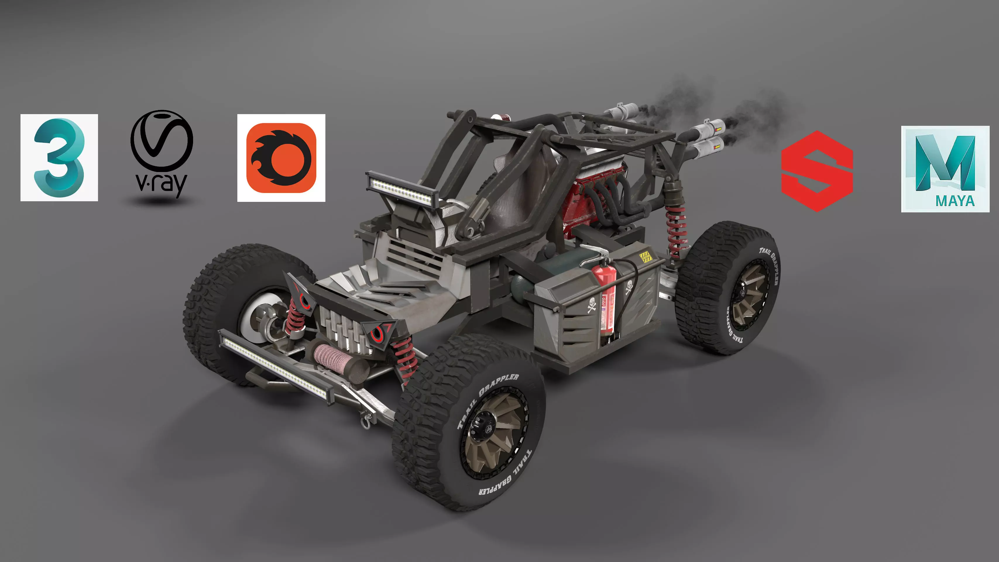 4x4 offroad UTV buggy 3D model_0
