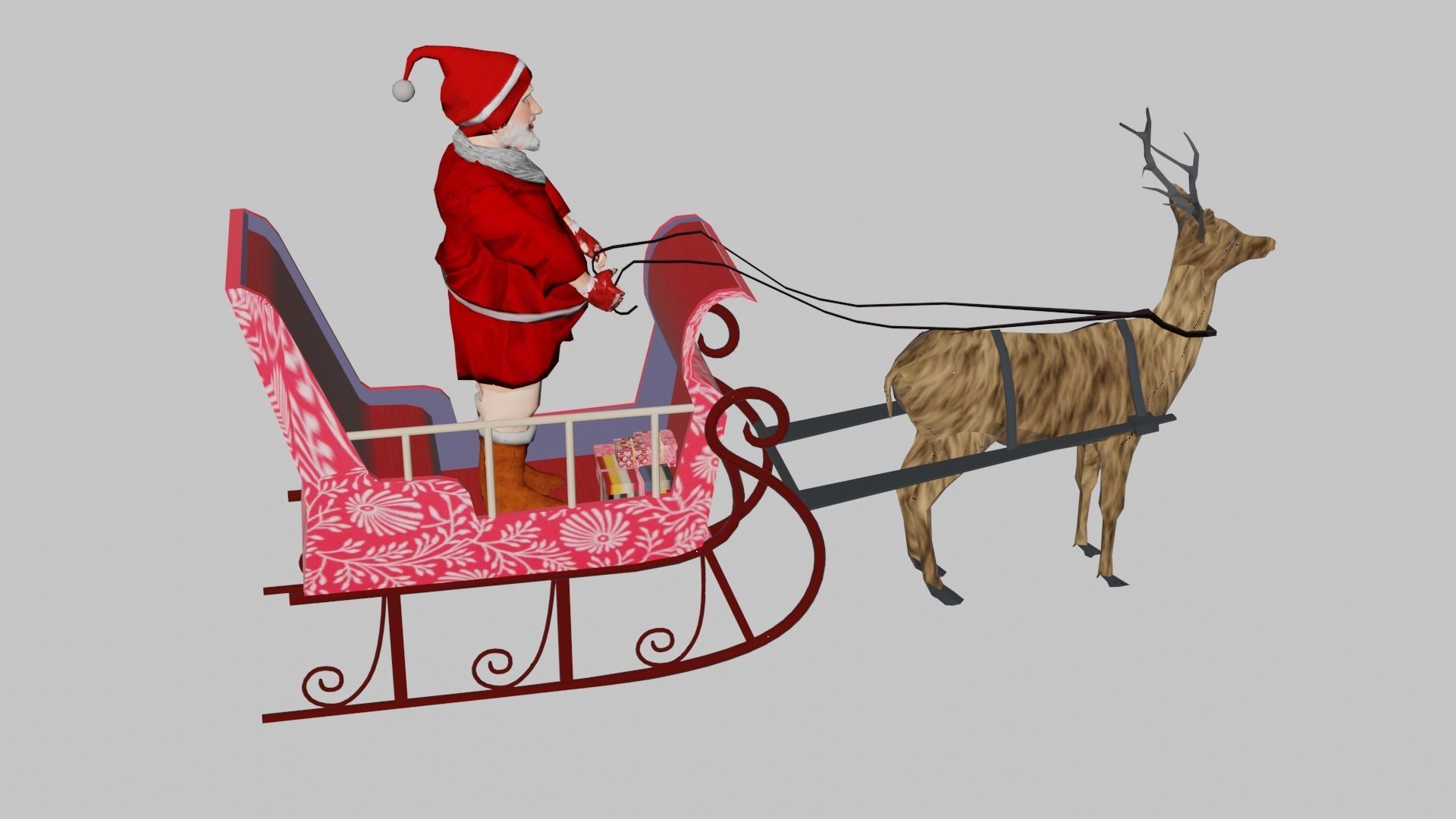 Santa claus Low-poly 3D model_10