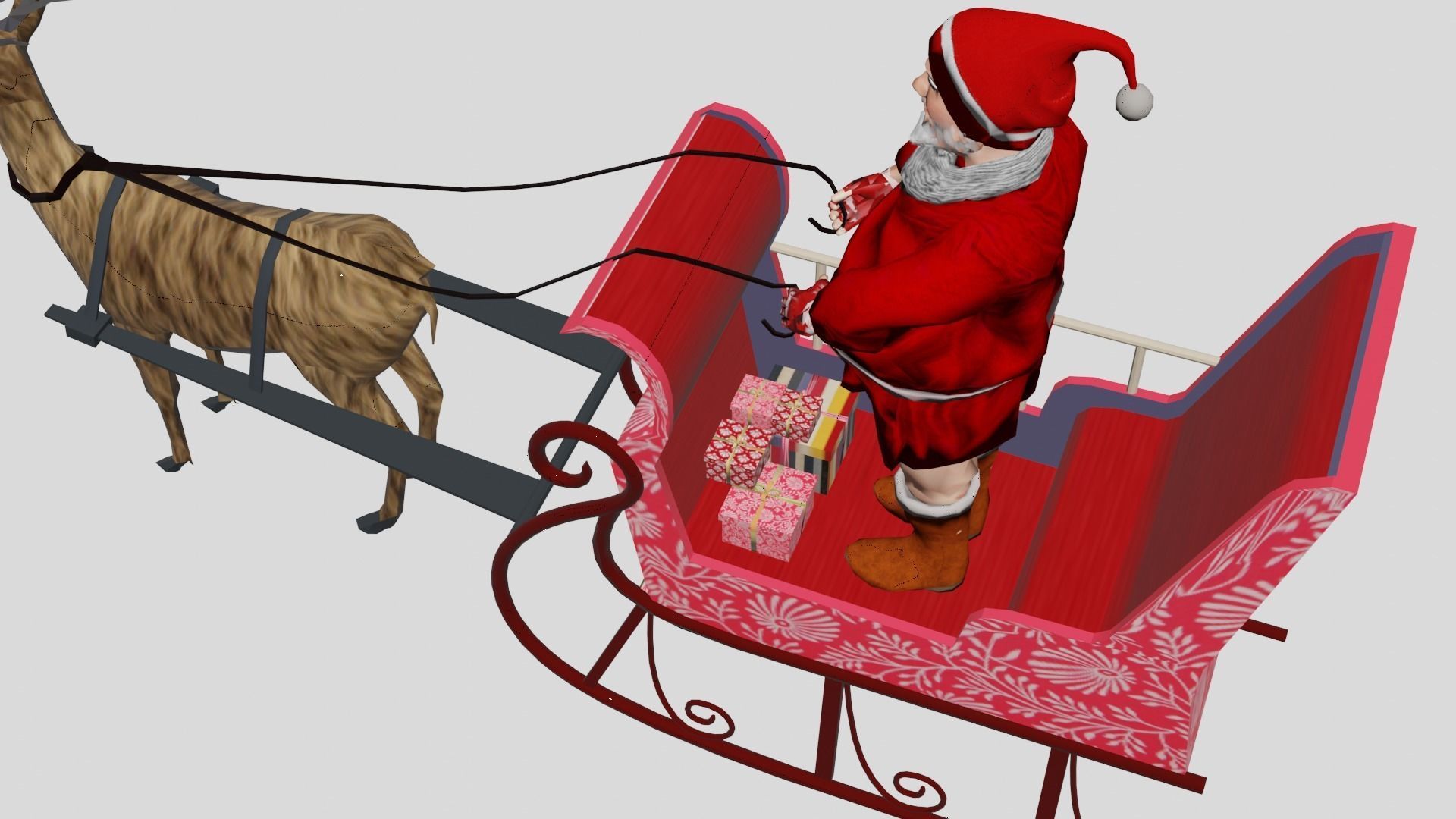 Santa claus Low-poly 3D model_2
