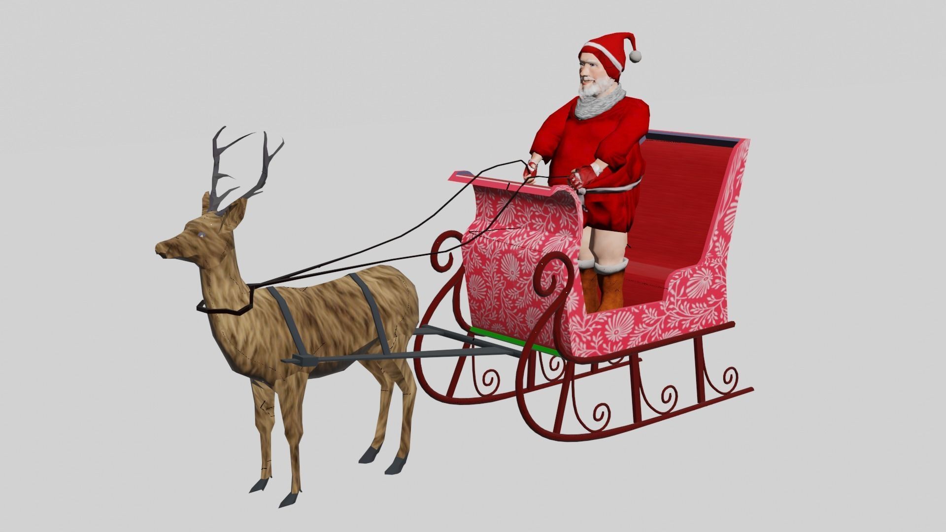 Santa claus Low-poly 3D model_3