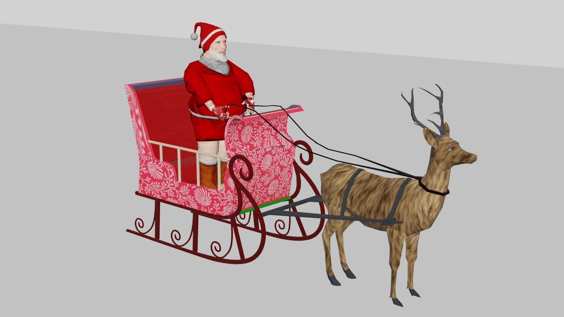 Santa claus Low-poly 3D model_9