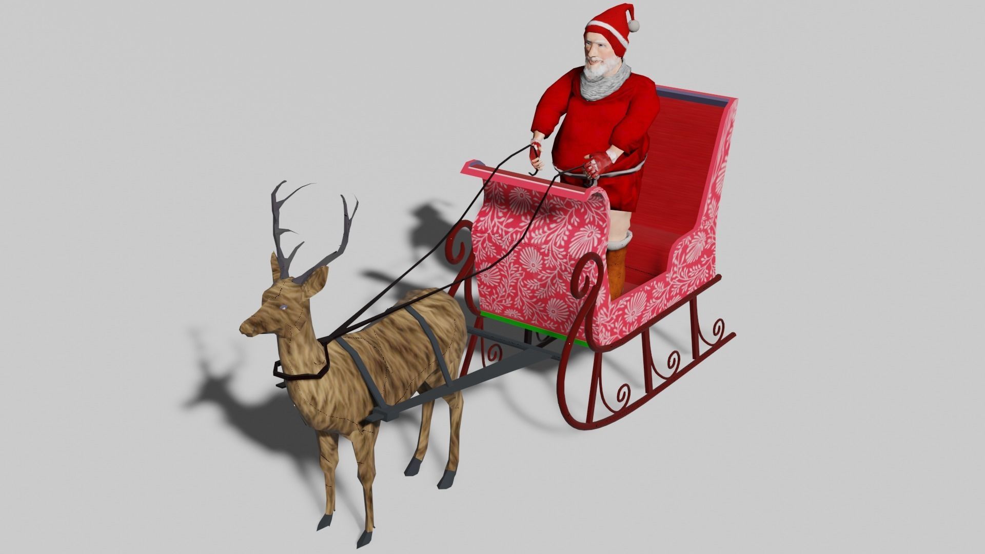 Santa claus Low-poly 3D model_11