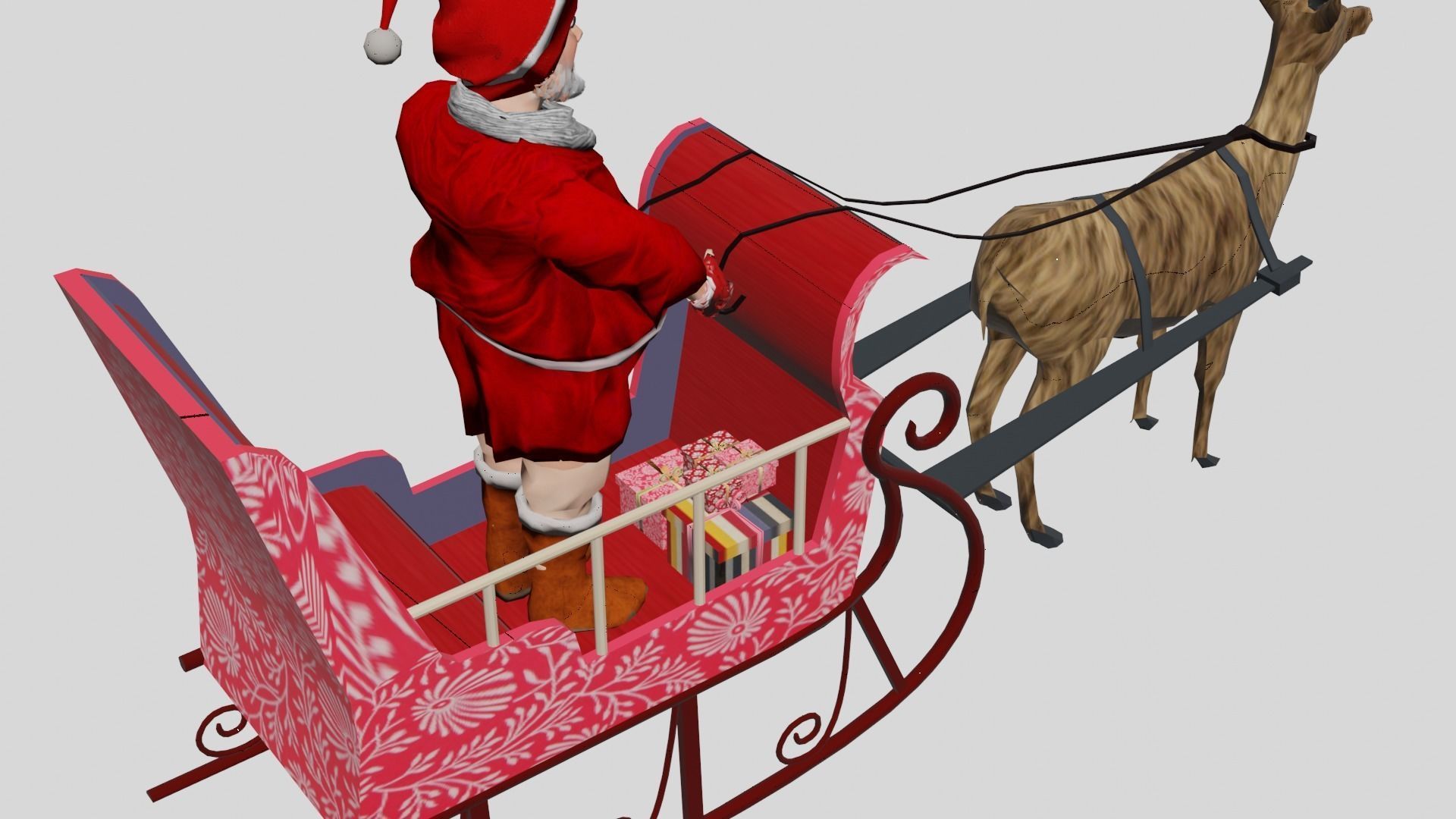 Santa claus Low-poly 3D model_6