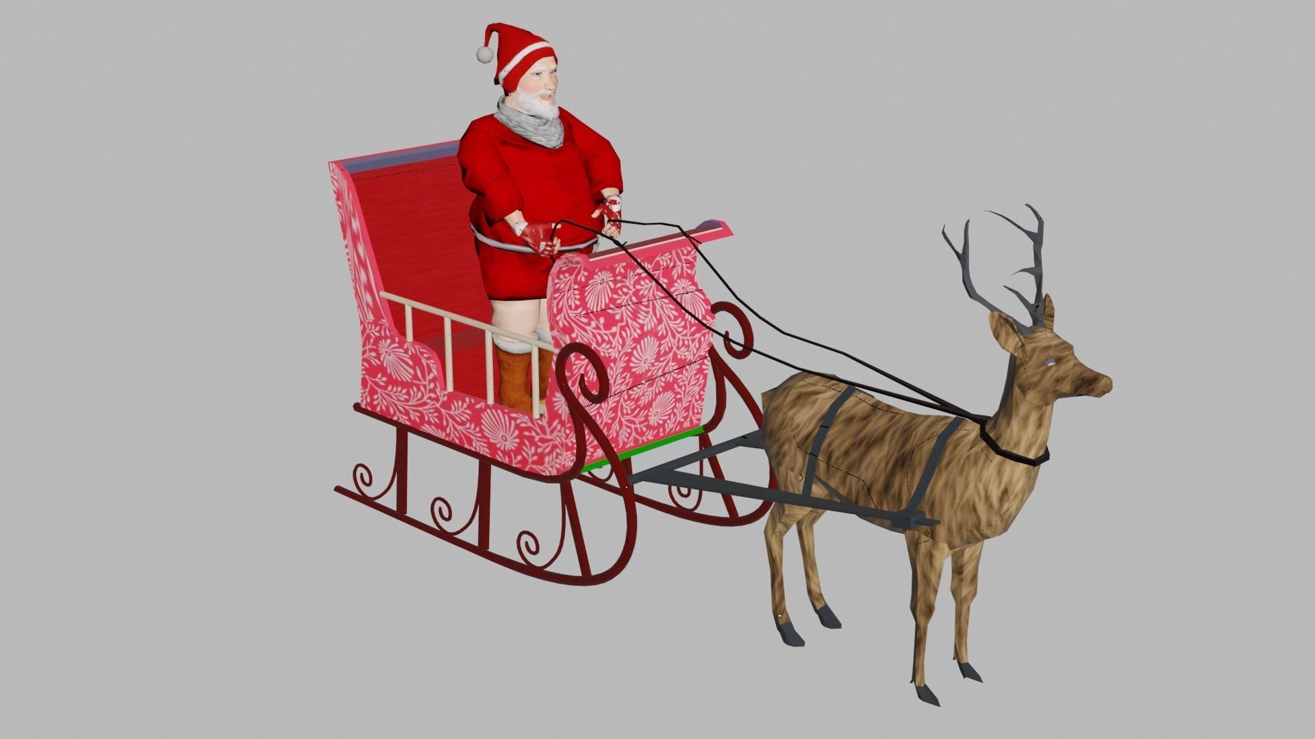 Santa claus Low-poly 3D model_5