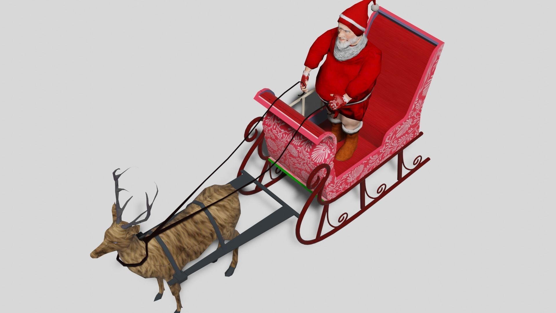 Santa claus Low-poly 3D model_15