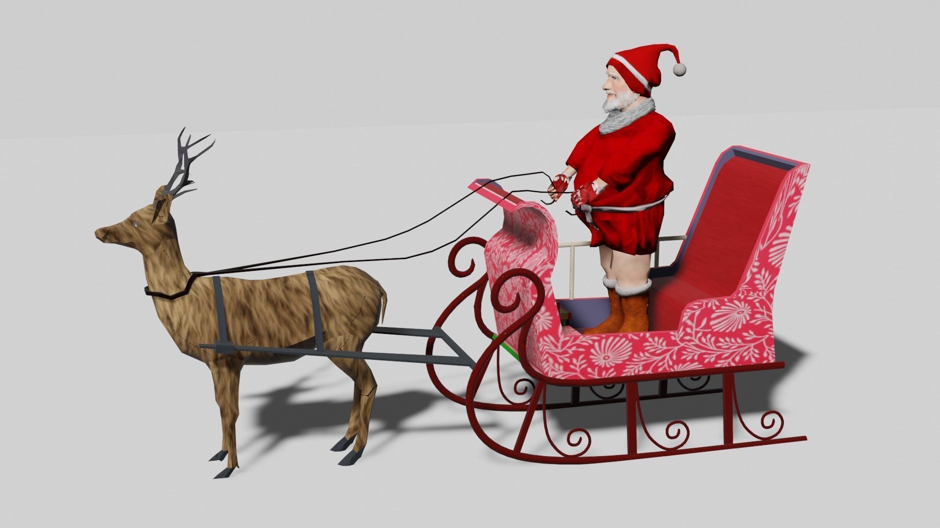 Santa claus Low-poly 3D model_12