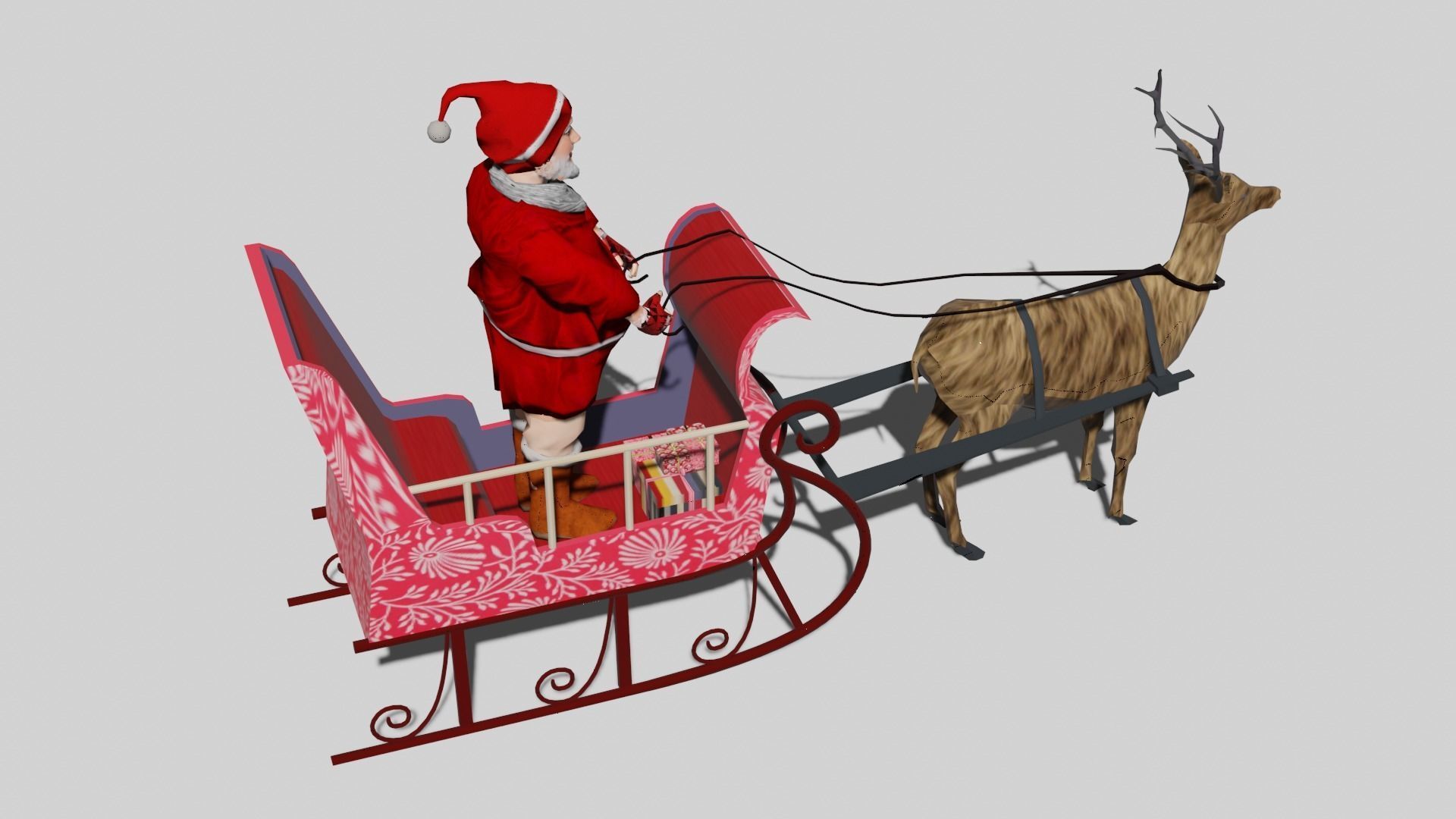 Santa claus Low-poly 3D model_4