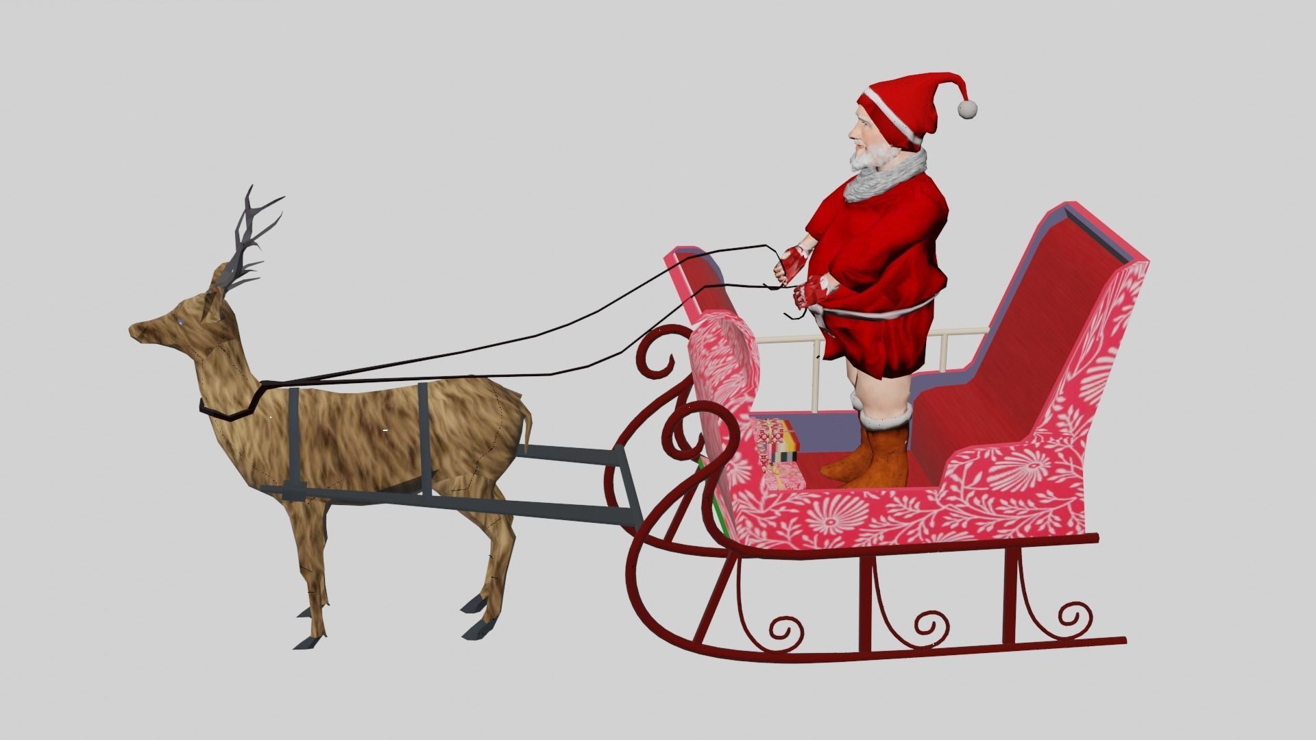 Santa claus Low-poly 3D model_17