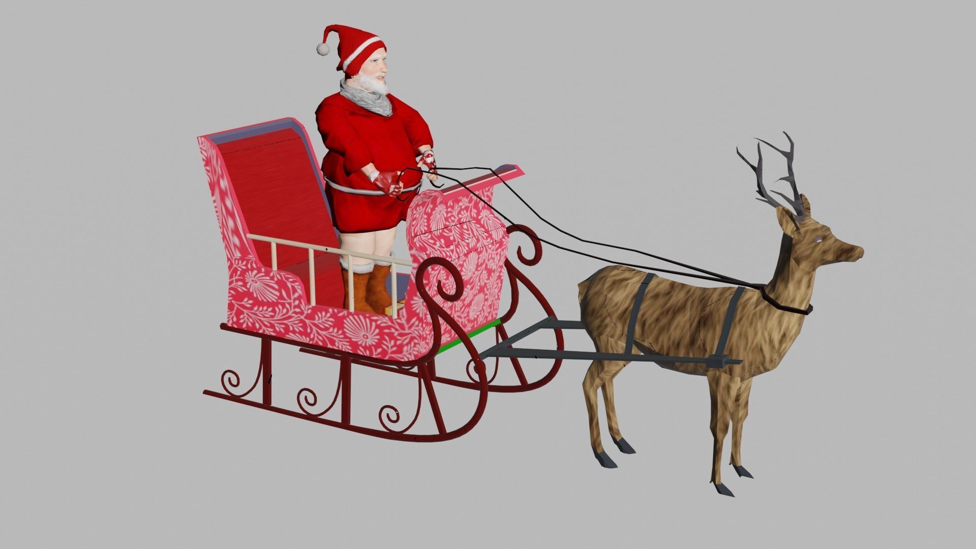 Santa claus Low-poly 3D model_7