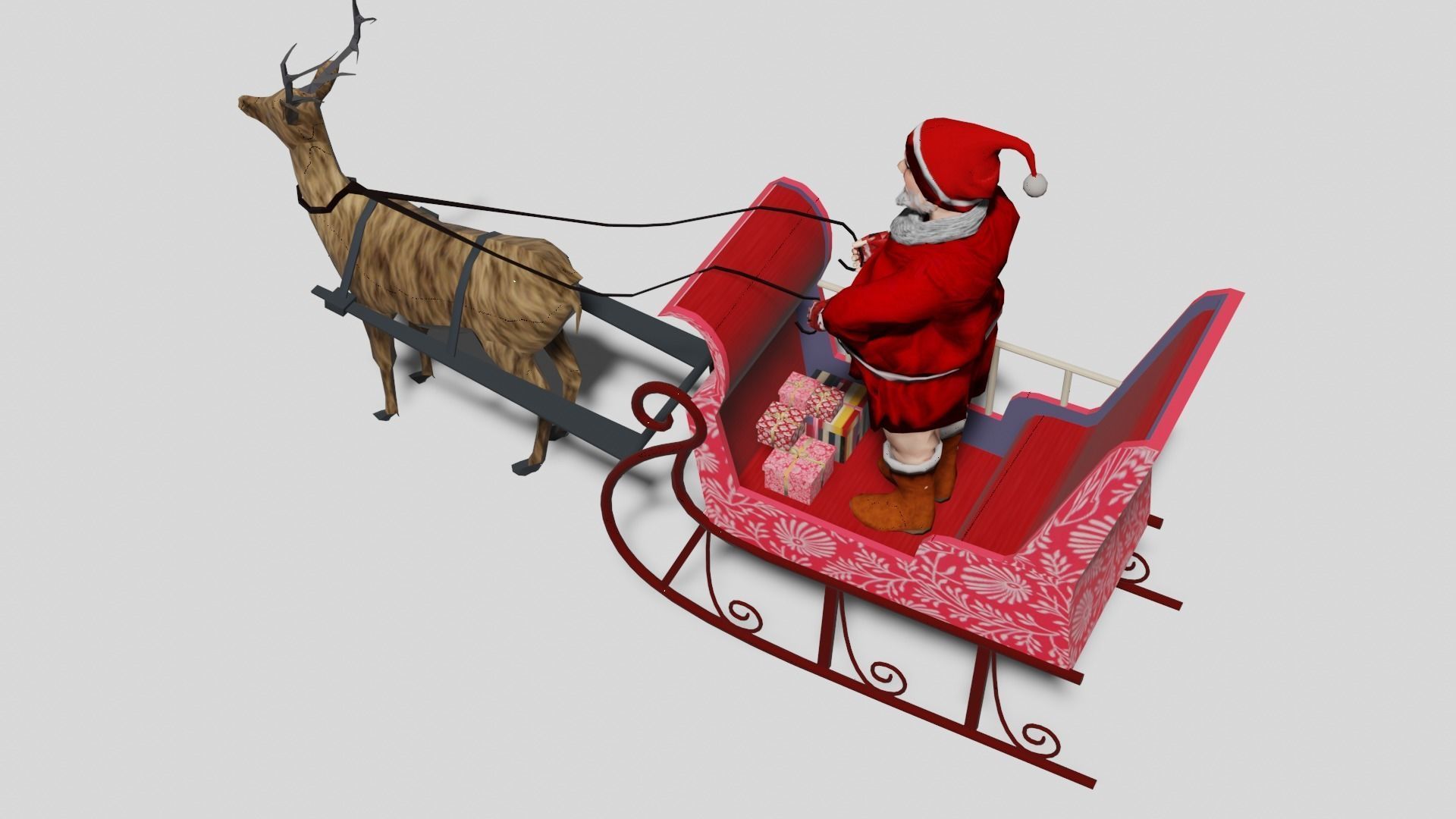 Santa claus Low-poly 3D model_13