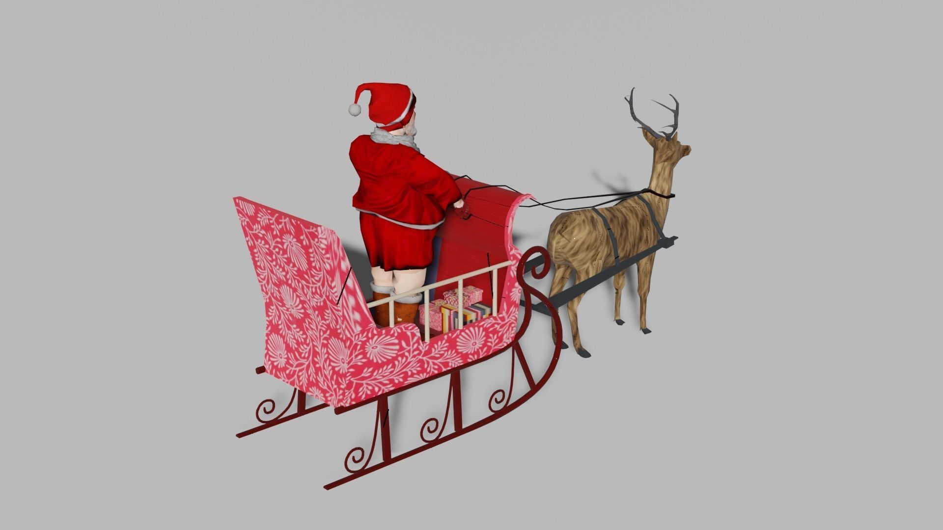 Santa claus Low-poly 3D model_16