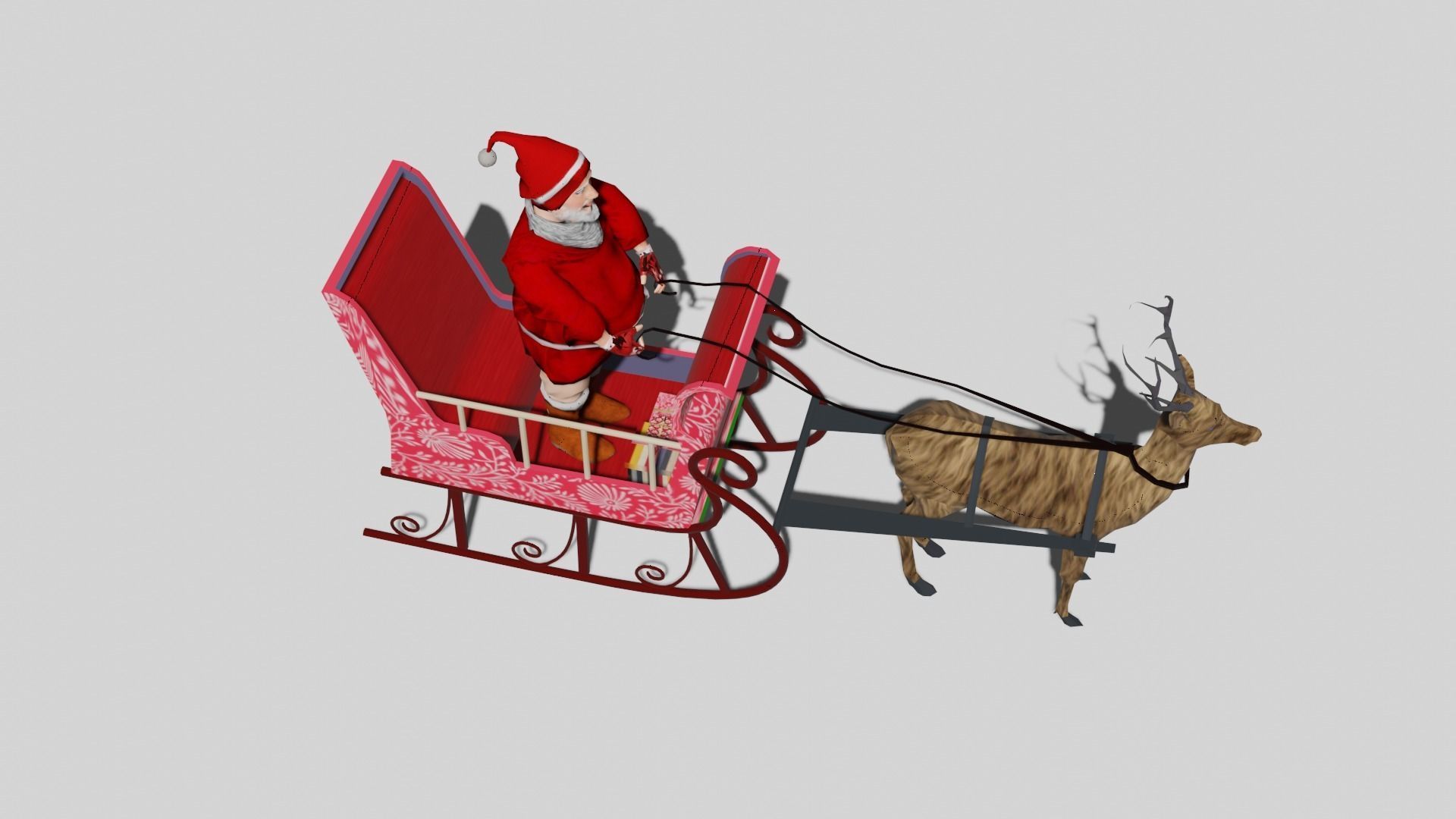 Santa claus Low-poly 3D model_8