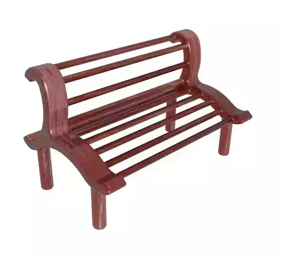 Wooden Polish Bench Low-poly 3D model