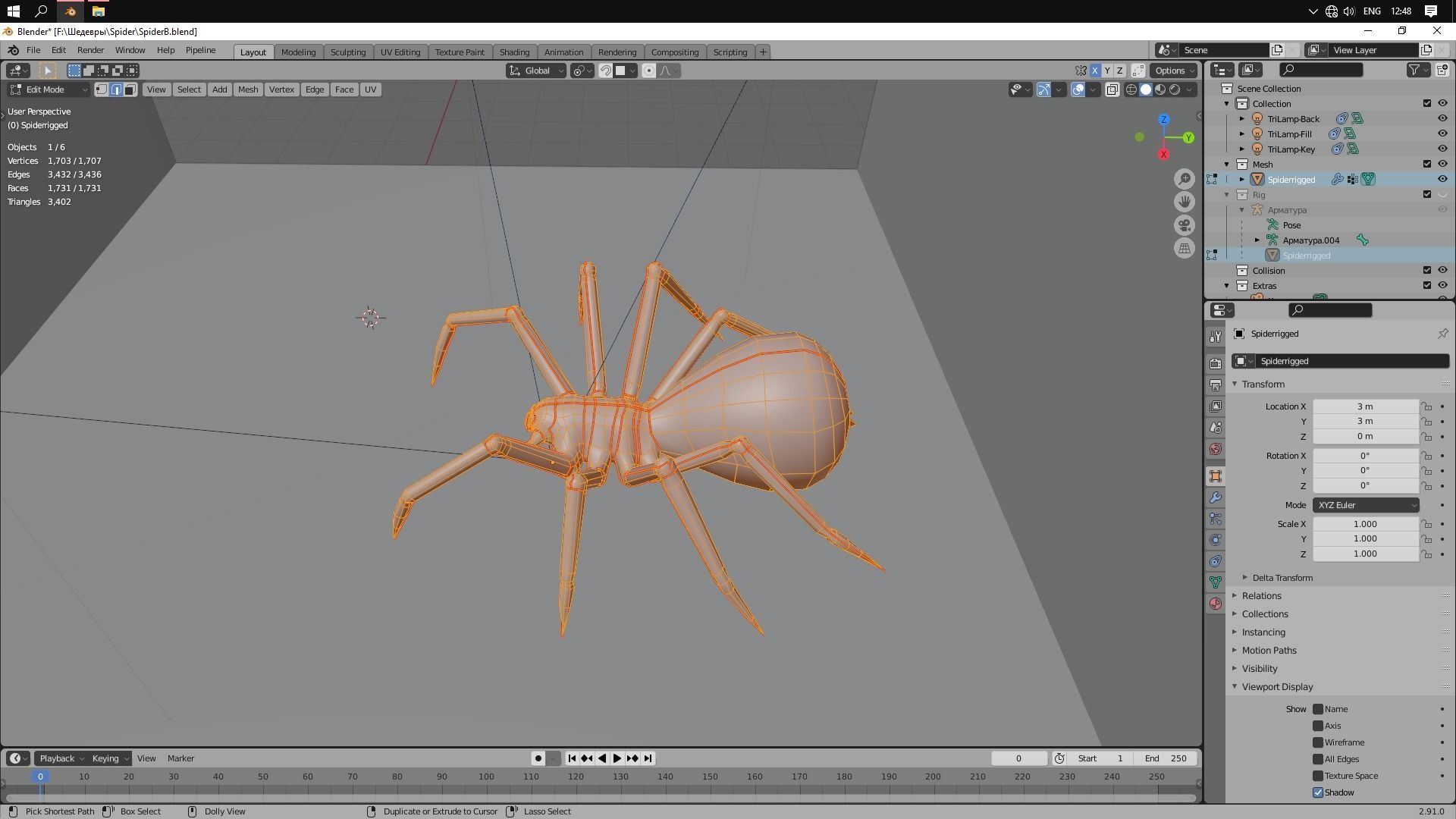 Spider Free low-poly 3D model_7