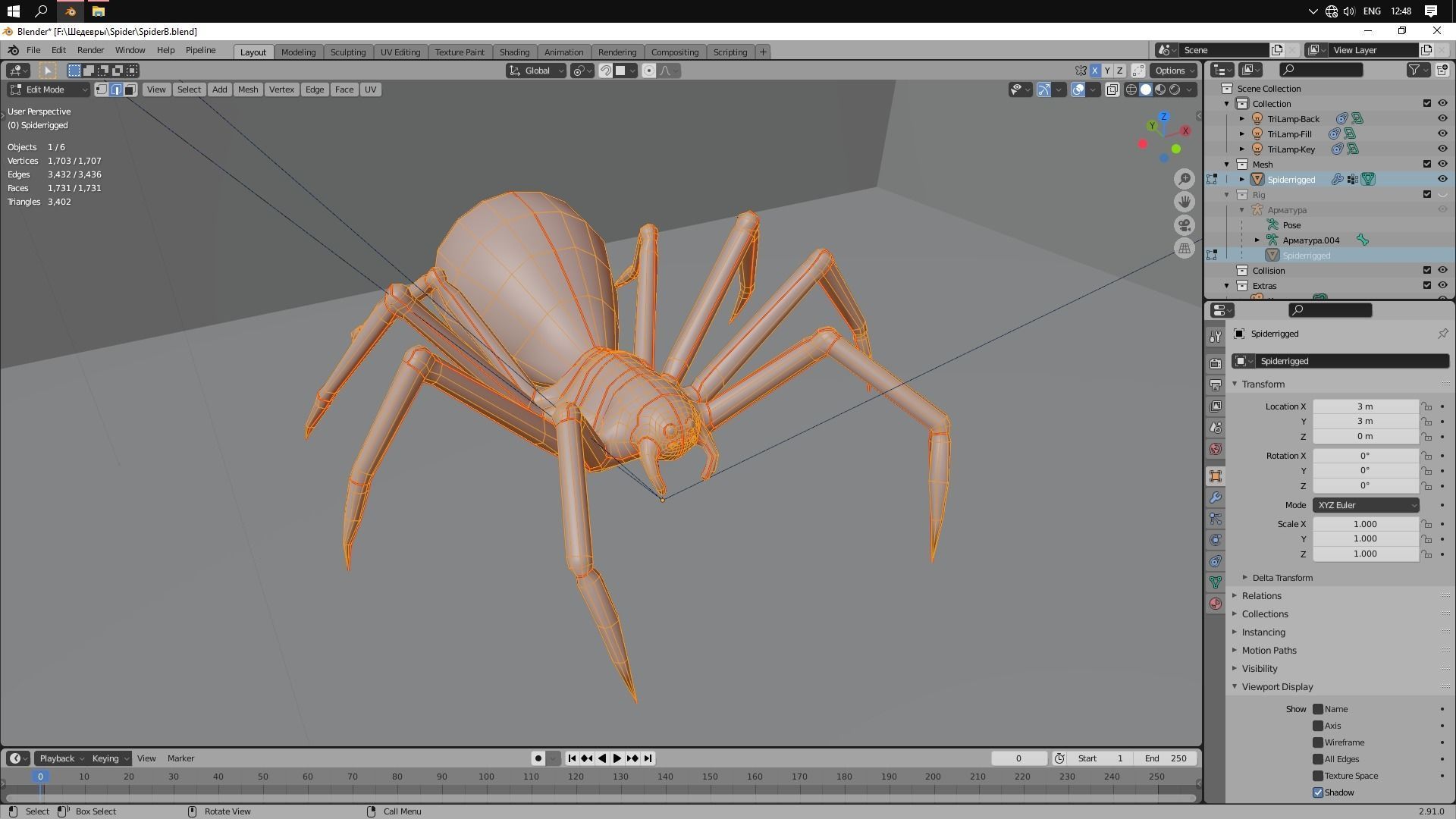 Spider Free low-poly 3D model_6