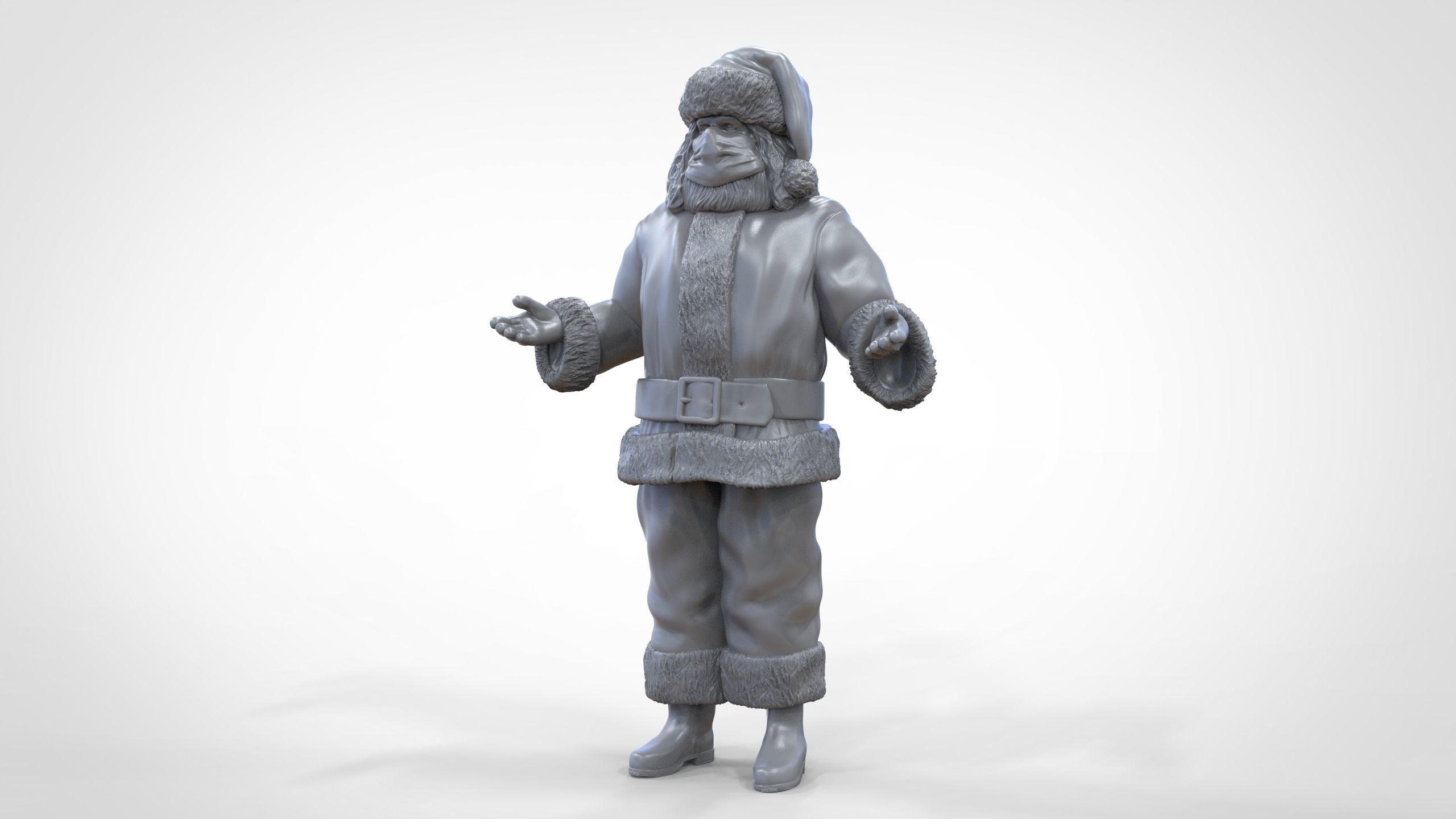 N2 Santa Claus or papa noel  with mask  3D print model_38