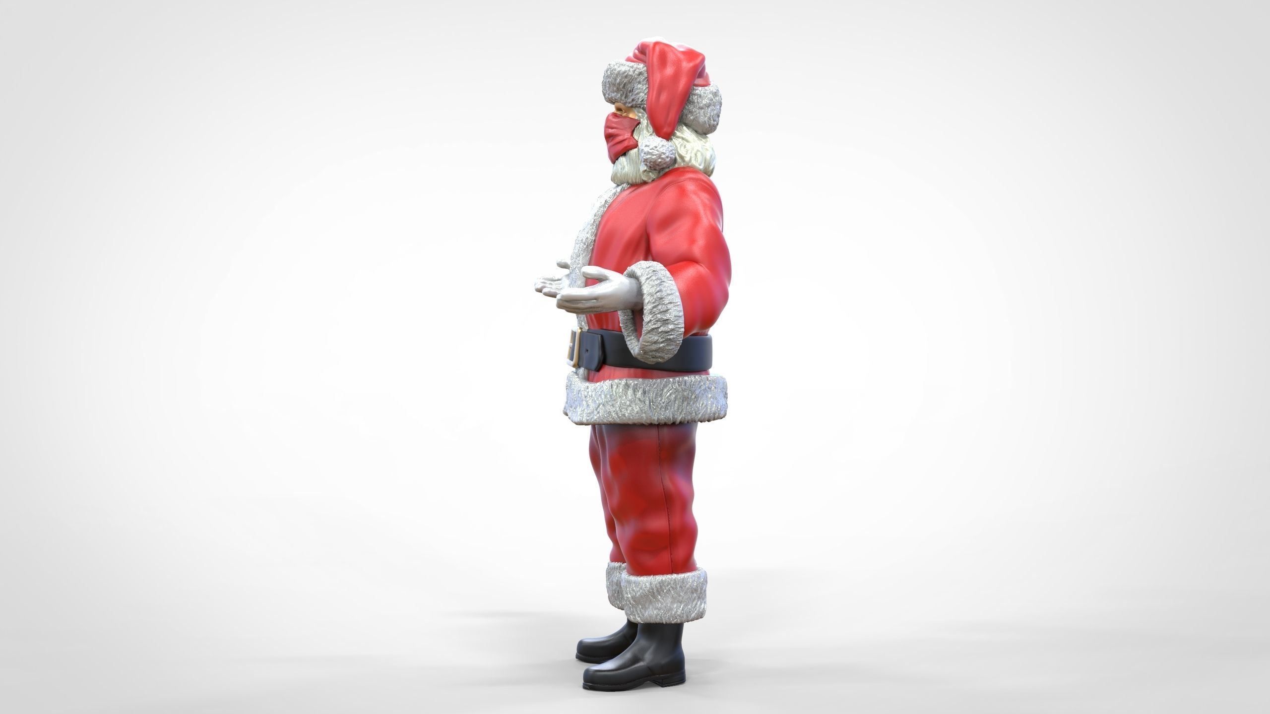 N2 Santa Claus or papa noel  with mask  3D print model_9