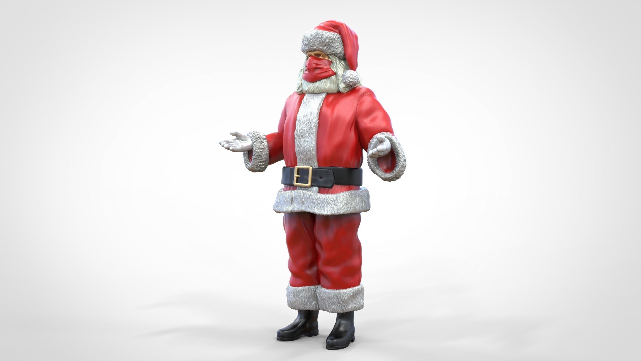 N2 Santa Claus or papa noel  with mask  3D print model_4