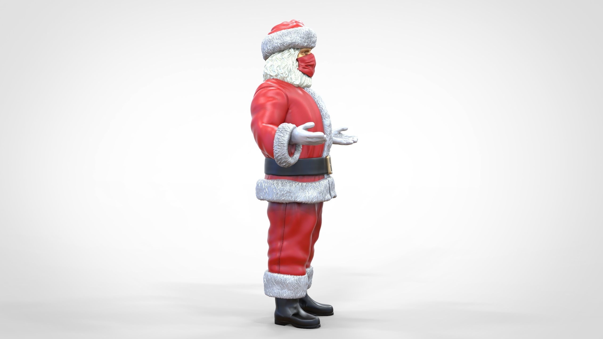 N2 Santa Claus or papa noel  with mask  3D print model_29