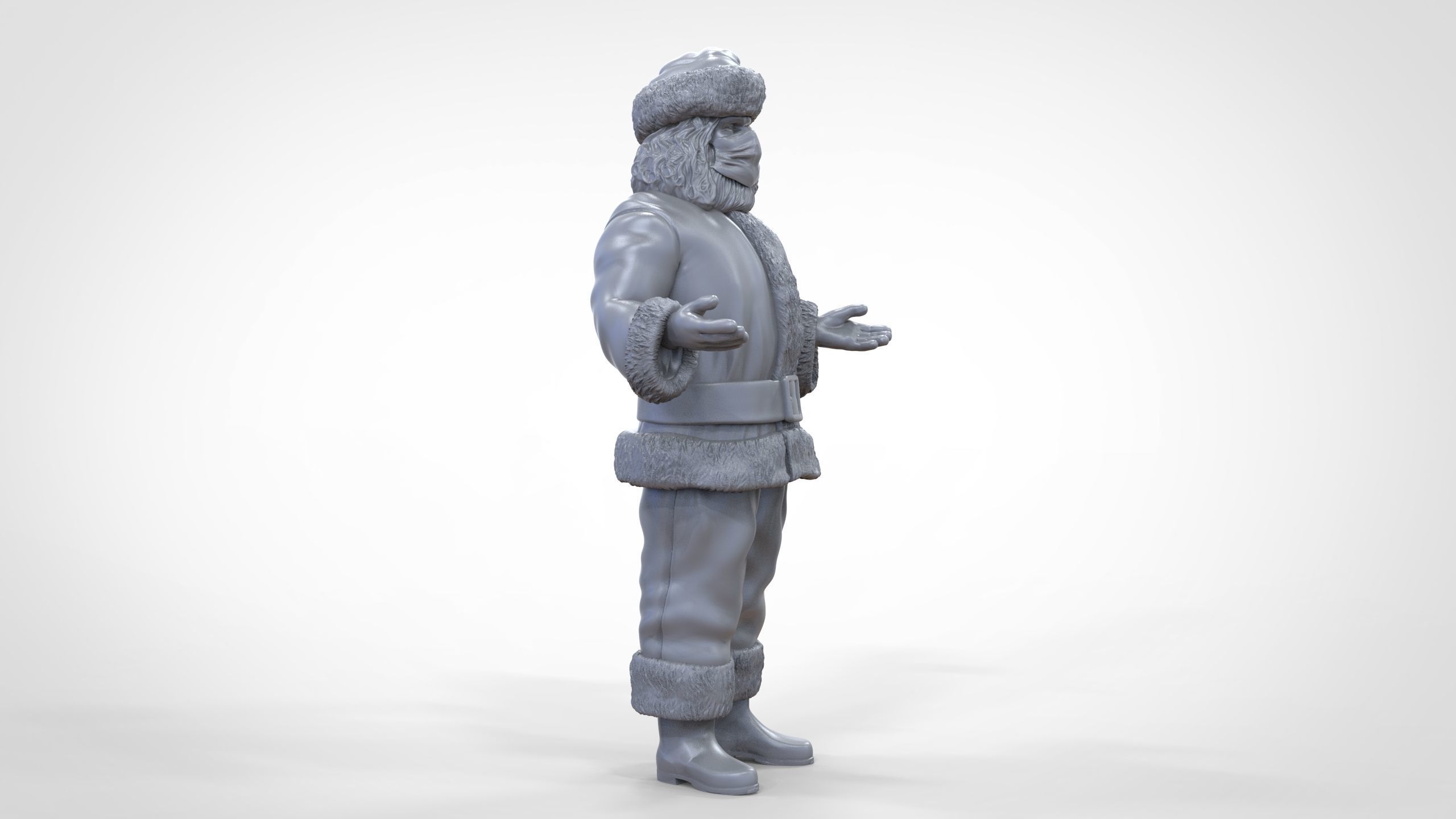 N2 Santa Claus or papa noel  with mask  3D print model_47