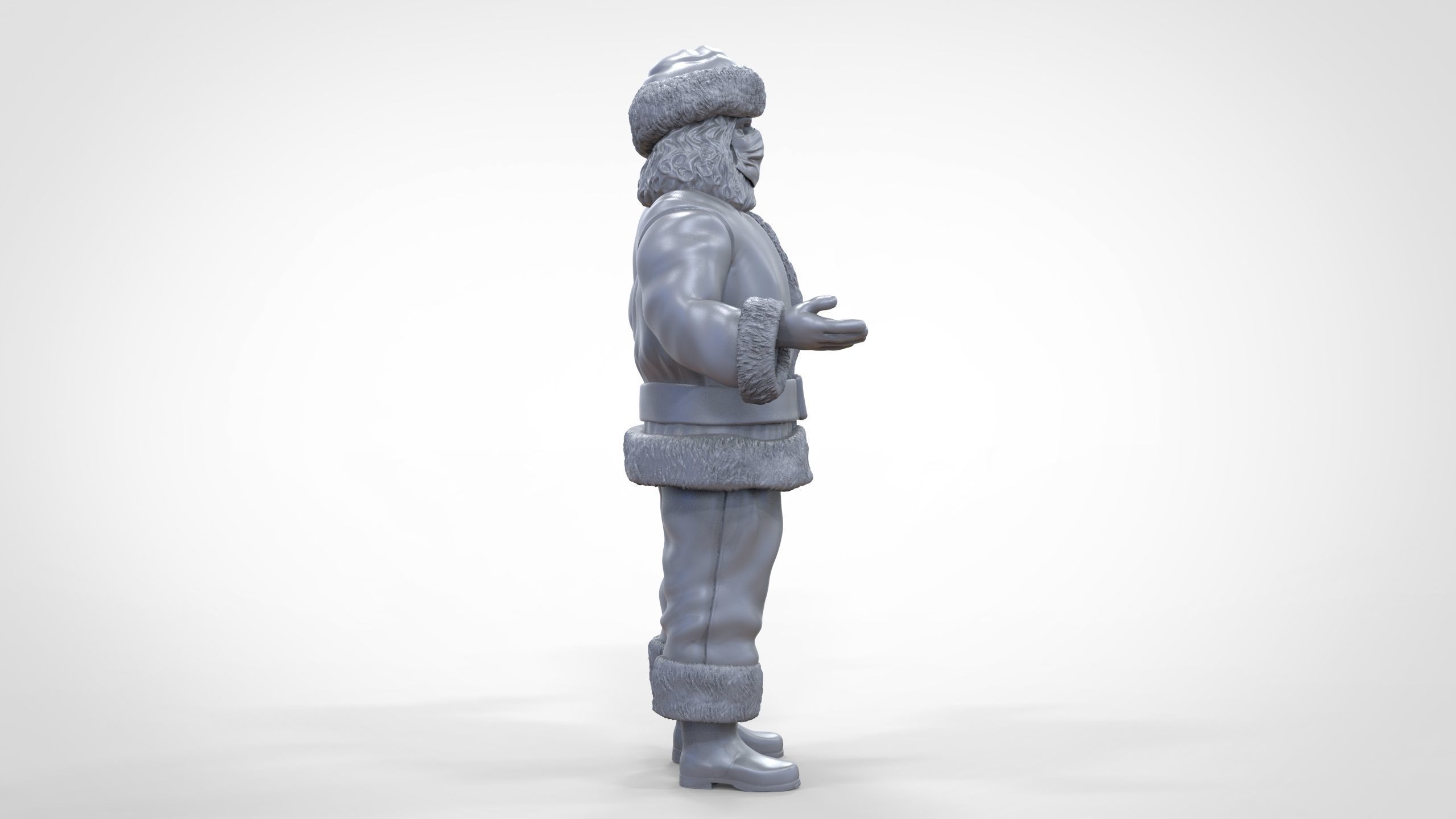 N2 Santa Claus or papa noel  with mask  3D print model_46