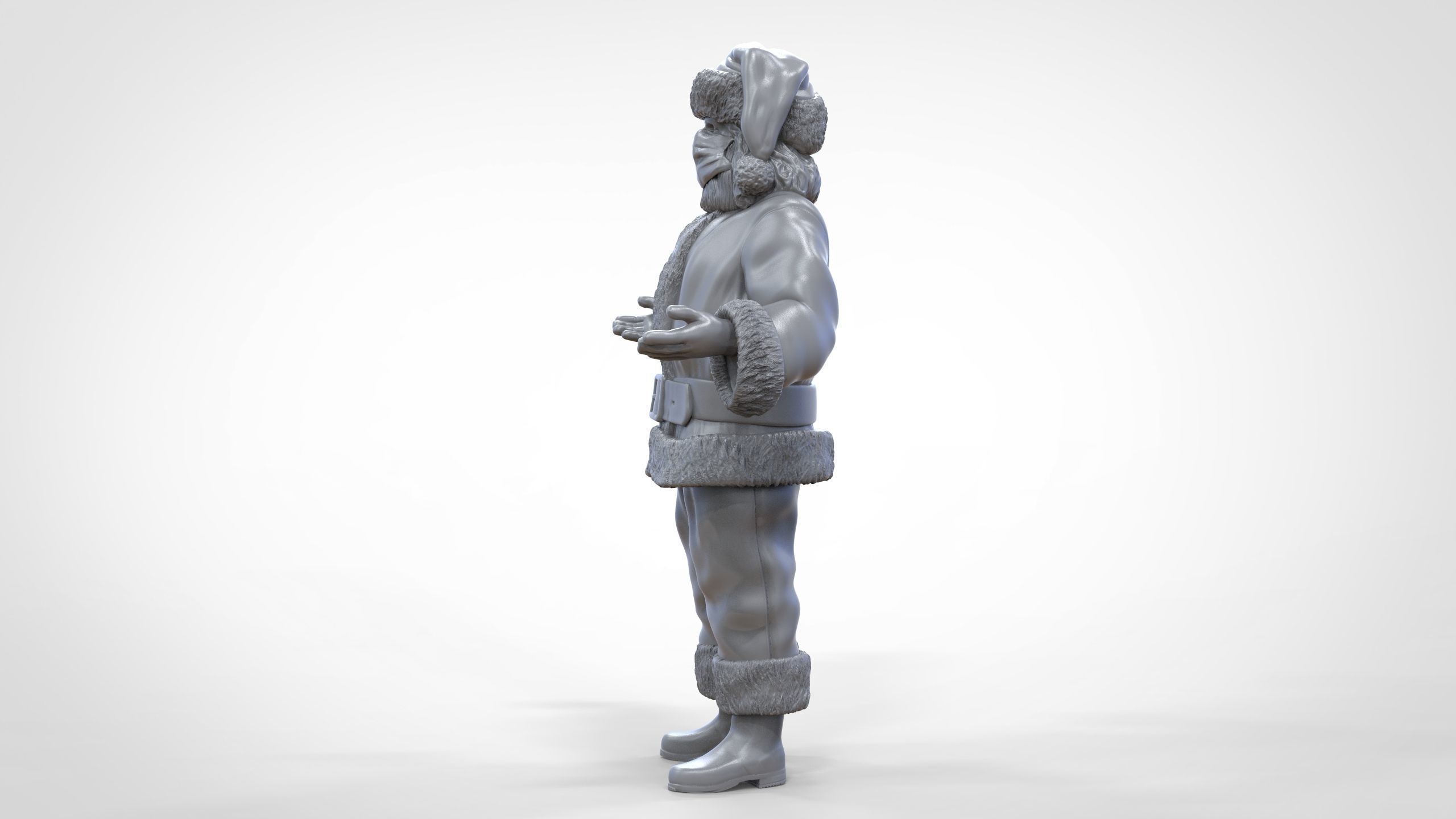 N2 Santa Claus or papa noel  with mask  3D print model_40