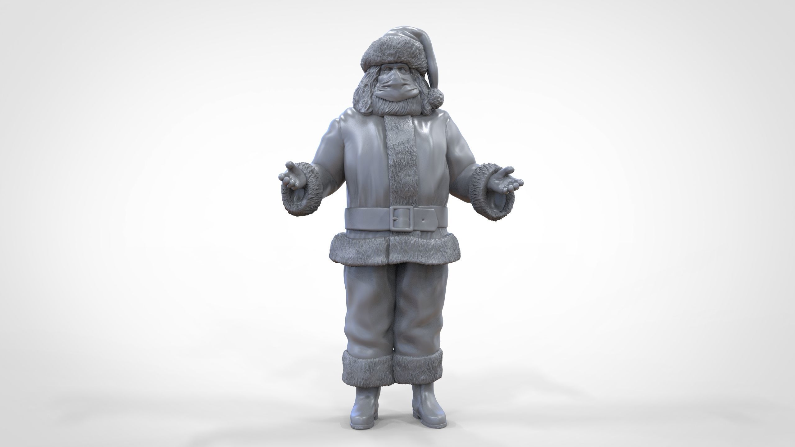 N2 Santa Claus or papa noel  with mask  3D print model_37