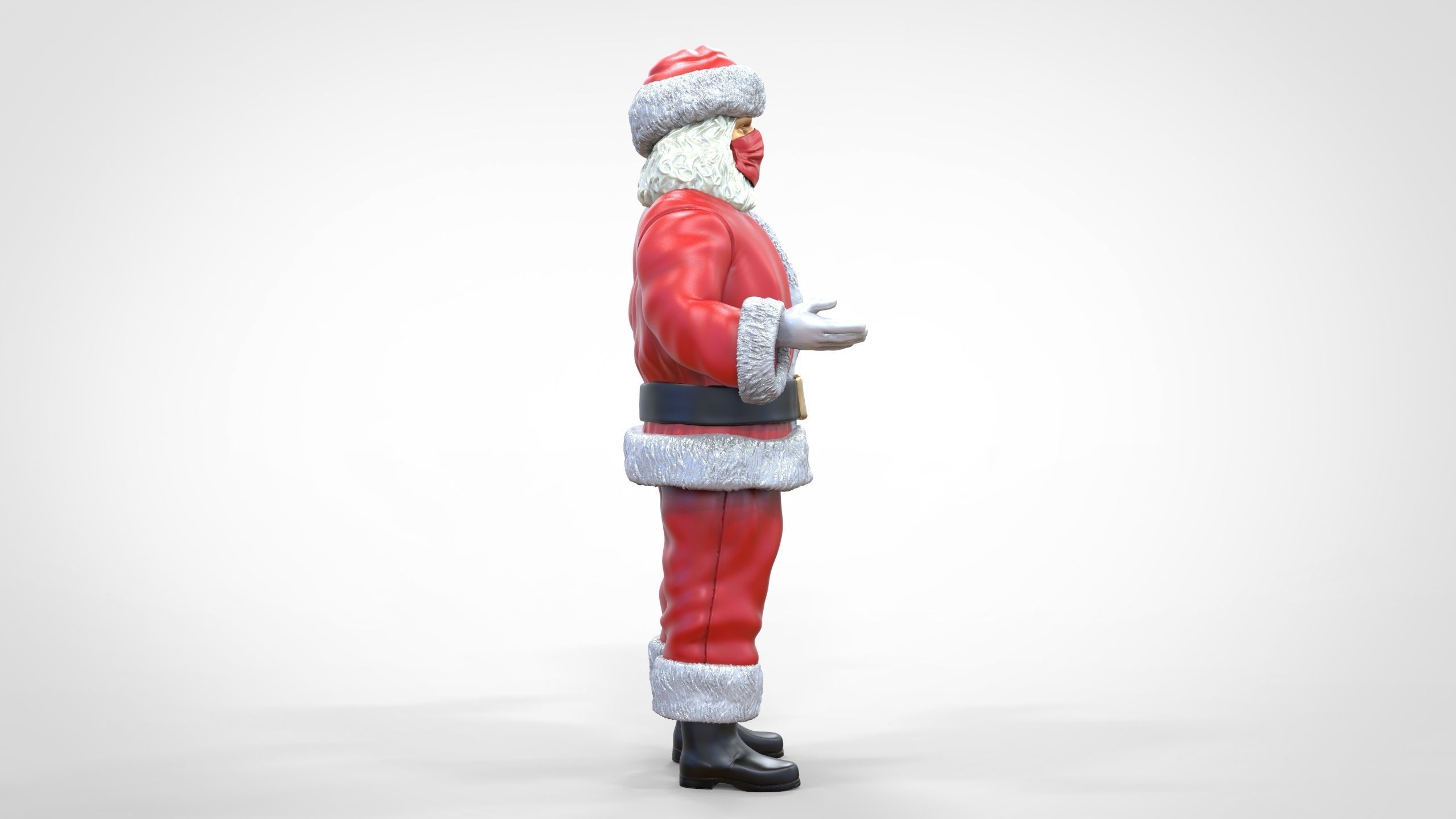 N2 Santa Claus or papa noel  with mask  3D print model_27