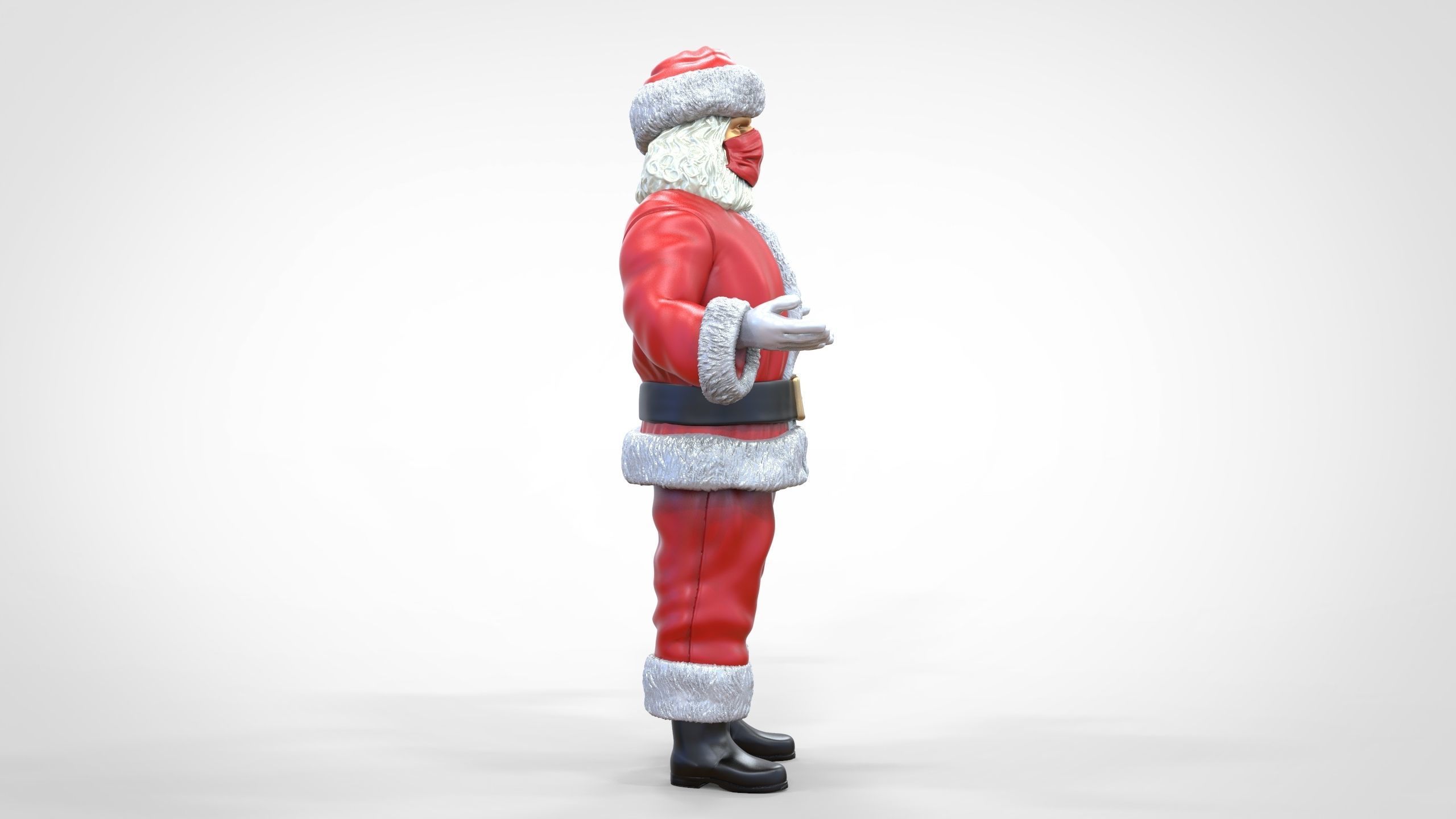 N2 Santa Claus or papa noel  with mask  3D print model_28