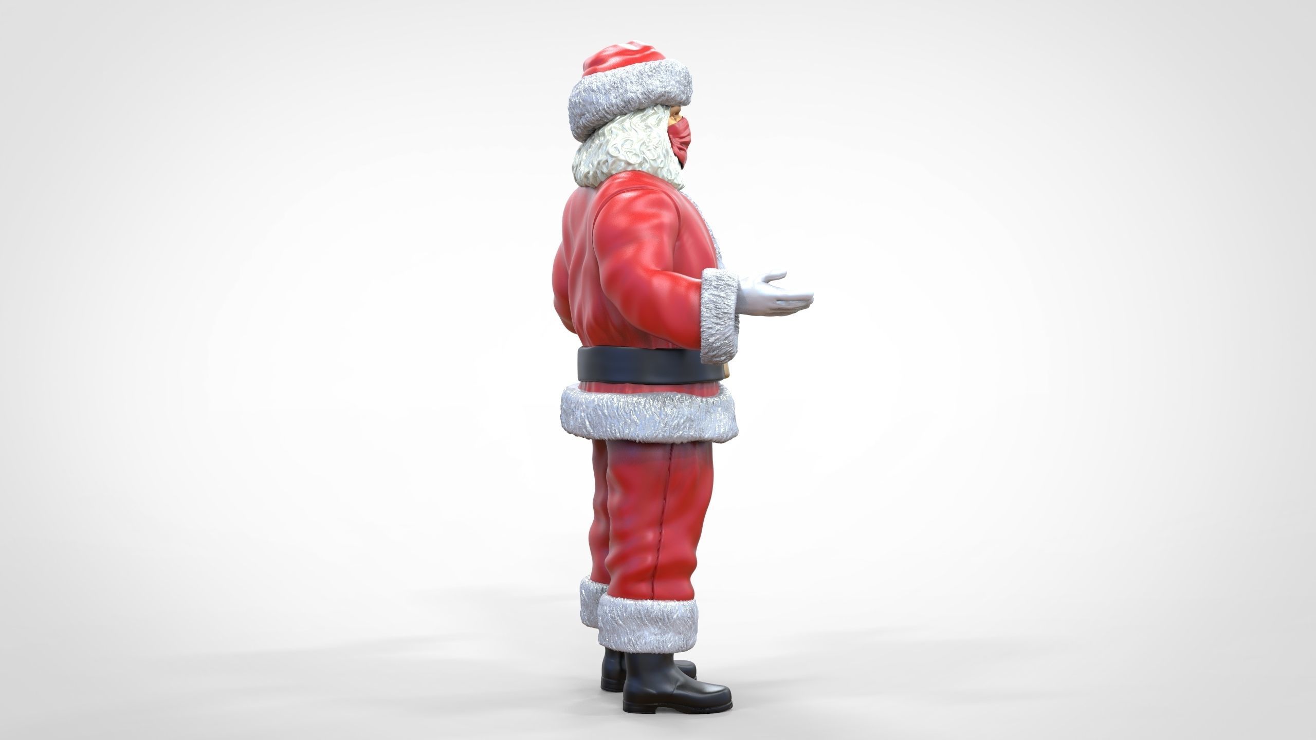 N2 Santa Claus or papa noel  with mask  3D print model_26